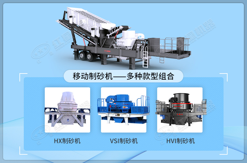 移動(dòng)式制砂機(jī)有多種組合